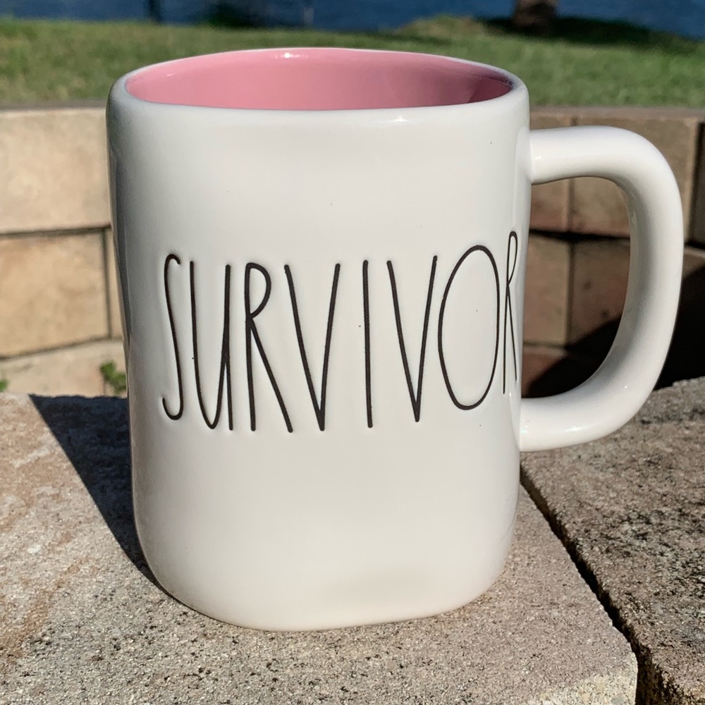 Rae Dunn Survivor Mug Pink Inside Breast Cancer